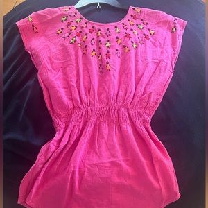 EUC Pink embroidered blouse